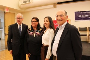 Frank and AIP staff with President skorton