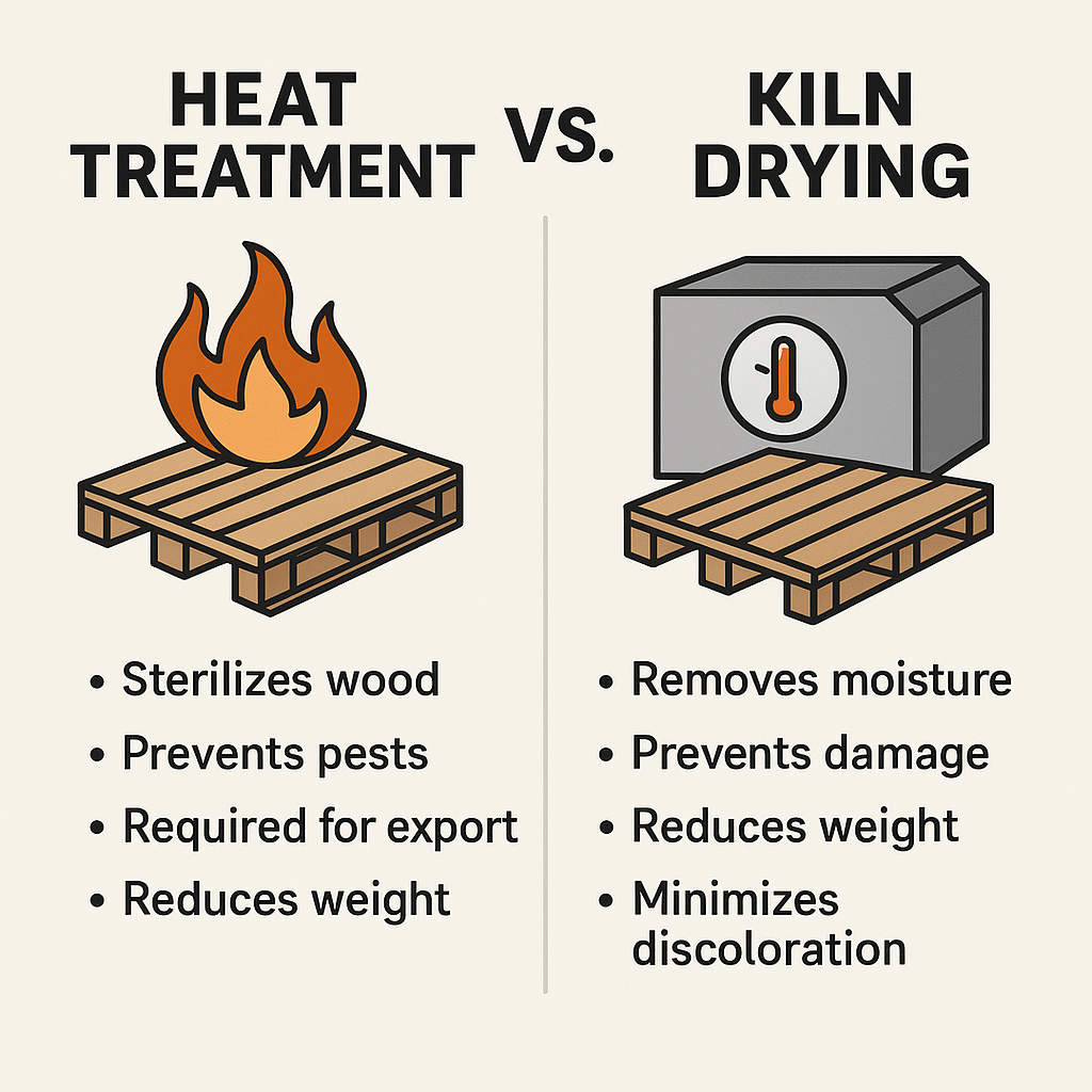 Heat Treated vs Kiln Dried Wooden Pallets - What's the difference?